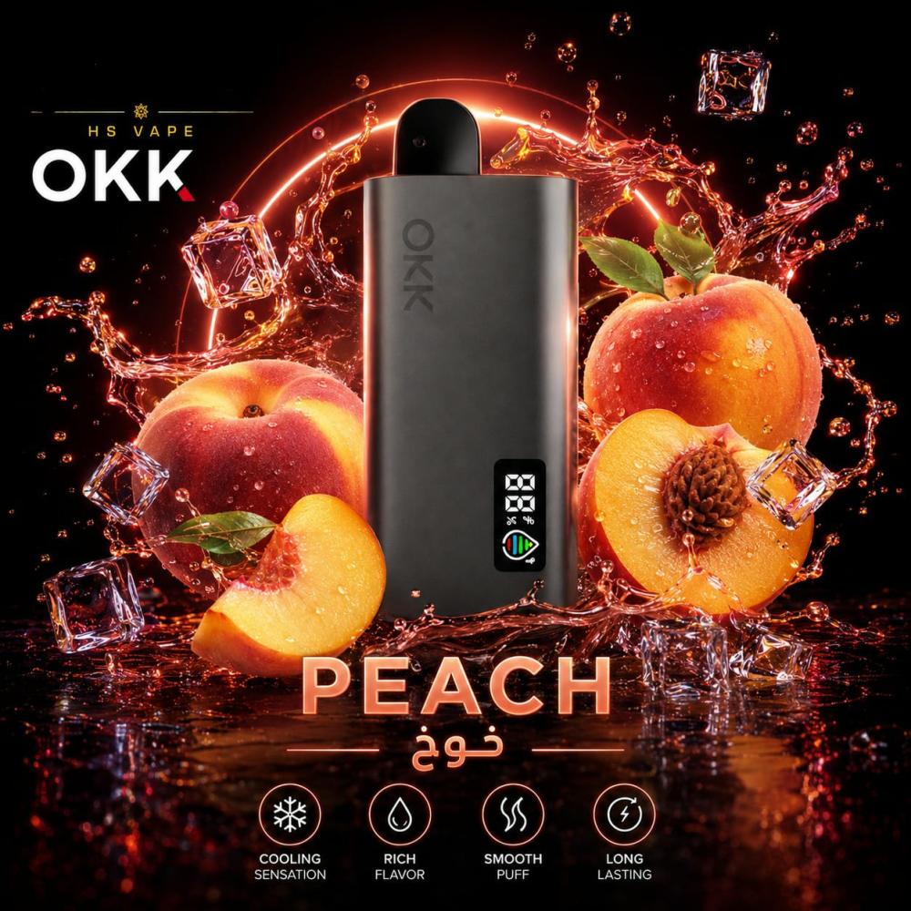 سحبة اوك 35 ألف موشة نكهة خوخ بارد - OKK 35,000 Puffs Peach