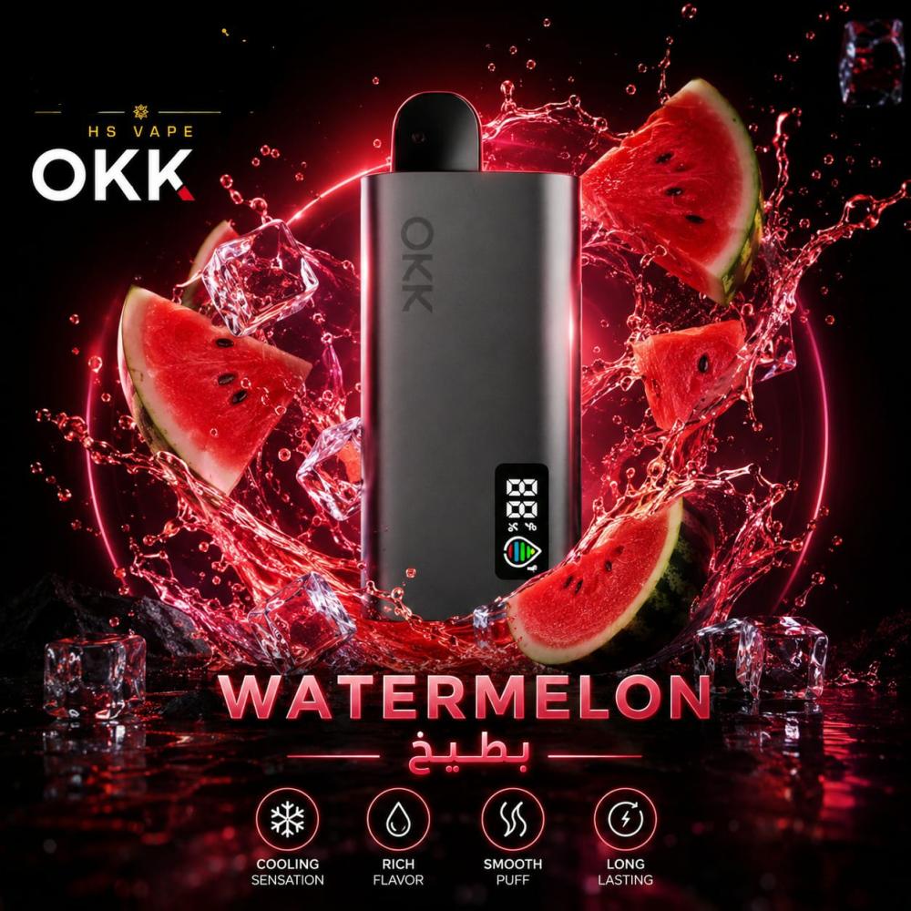 سحبة اوك 35 ألف موشة نكهة بطيخ بارد - OKK 35,000 Puffs Watermelon