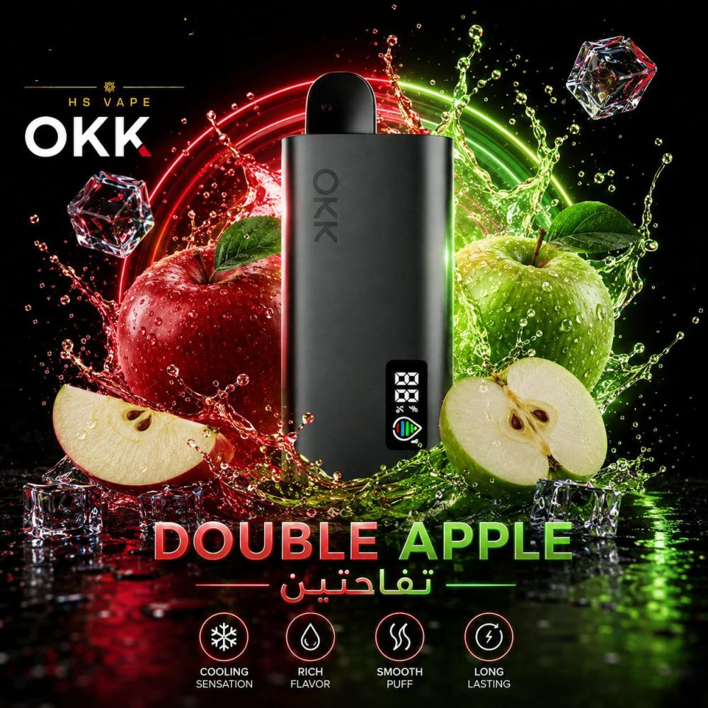 فيب سحبة اوك 35 ألف موشة نكهة تفاحتين - OKK Vape 35,000 Puffs Double Apple