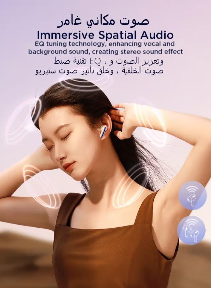 سماعات أذن JR-BC1 لاسلكية حقيقية داخل الأذن لإلغاء الضوضاء النشط أسود